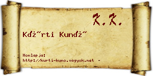 Kürti Kunó névjegykártya